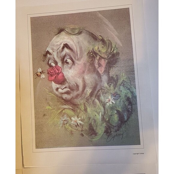 Vintage Cydney Grossman Clown Canvas Prints Lot Of 4 Unframed Approx. 8.5"x6.5" - Picture 3 of 6